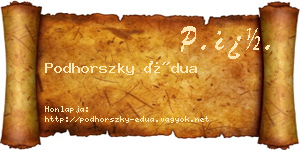 Podhorszky Édua névjegykártya